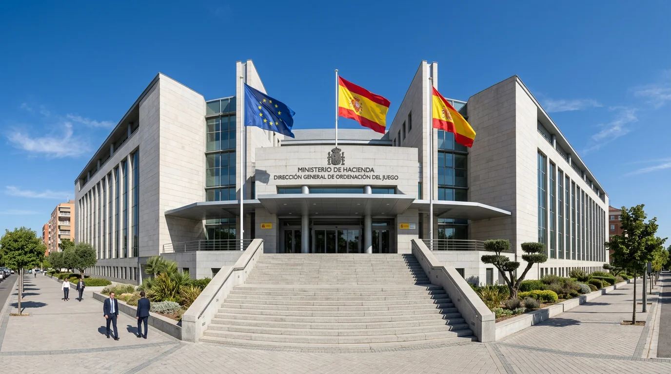 Logotipo de la DGOJ con símbolos de protección del jugador y licencias de apuestas